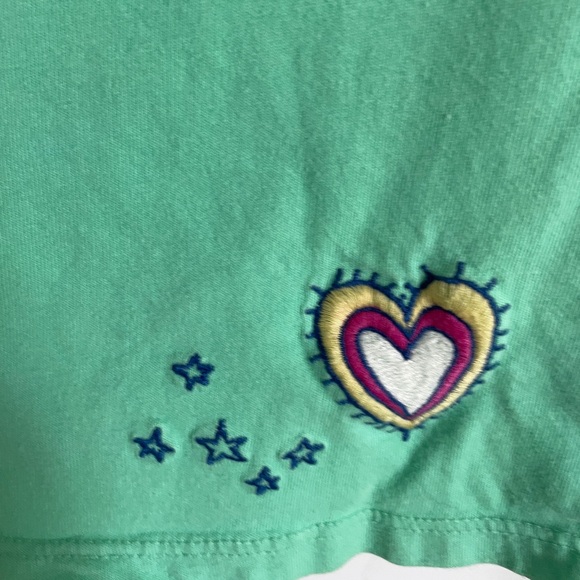 VINTAGE Y2K Little Girls Seafoam Applique Embroidered MALIBU TEE SHIRT Size S/M - Picture 3 of 6